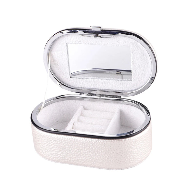 Portable PU Jewelry Storage Box Leather Earrings Ring Storage Case