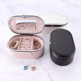 Portable PU Jewelry Storage Box Leather Earrings Ring Storage Case