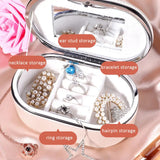 Portable PU Jewelry Storage Box Leather Earrings Ring Storage Case