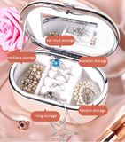 Portable PU Jewelry Storage Box Leather Earrings Ring Storage Case