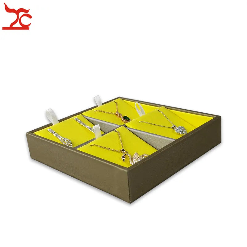 Portable PU Necklace Jewelry Display Tray