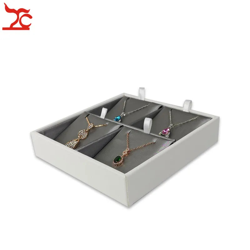 Portable PU Necklace Jewelry Display Tray