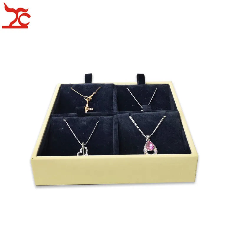 Portable PU Necklace Jewelry Display Tray