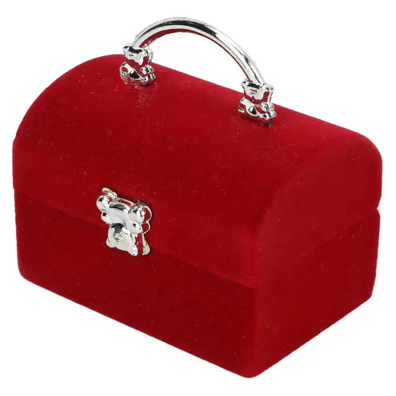 Red Retro Mini Velvet Ring Box Women Gift Case Wedding Jewelry Packagin