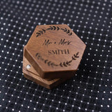 Hexagon Jewelry Box Fine Texture Wood Ring Case