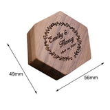 Hexagon Jewelry Box Fine Texture Wood Ring Case
