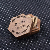 Hexagon Jewelry Box Fine Texture Wood Ring Case