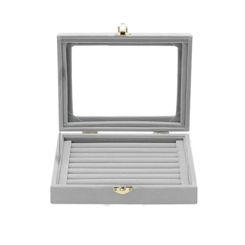 Portable Ring Case Jewelry Organizer Jewelry Box Storage Box Tray Ring Velvet