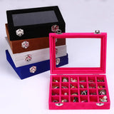 Portable Ring Case Jewelry Organizer Jewelry Box Storage Box Tray Ring Velvet