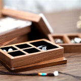 Portable Wooden Jewelry Box Display Travel Jewelry Stand Earring Box