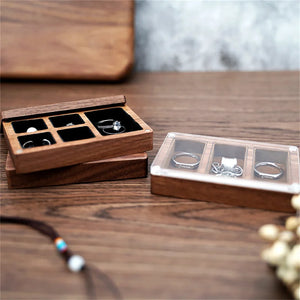Portable Wooden Jewelry Box Display Travel Jewelry Stand Earring Box