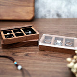 Portable Wooden Jewelry Box Display Travel Jewelry Stand Earring Box