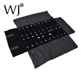 Portable Jewelry Roll Bag Ring Display Stand Holder Velvet