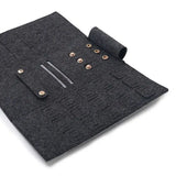 Portable Roll-up Felt Jewelry Roll Storage Bag Folding Travel