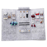 Portable Roll-up Felt Jewelry Roll Storage Bag Folding Travel