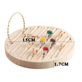 Portable Round Flat Jewelry Box Ring Display Tray Organizer Holder
