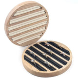 Portable Round Flat Jewelry Box Ring Display Tray Organizer Holder