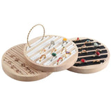Portable Round Jewelry Box Ring Display Tray Organizer