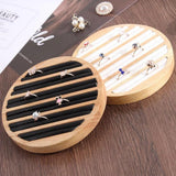 Portable Round Flat Jewelry Box Ring Display Tray Organizer