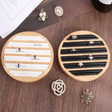 Portable Round Flat Jewelry Box Ring Display Tray Organizer