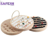 Portable Round Flat Jewelry Box Ring Display Organizer