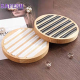 Portable Round Flat Jewelry Box Ring Display Organizer