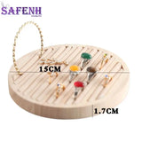 Portable Round Flat Jewelry Box Ring Display Organizer