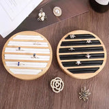 Portable Ring Storage Box Wood Jewelry Holder