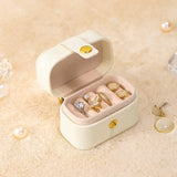 Jewelry Organizer Travel Case PU Leather Earring Necklace Ring Holder