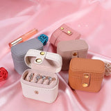 Portable Mini Jewelry Organizer Travel Case Leather Holder Box