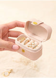 Portable Small Jewelry Organizer Display Travel Mini Gift Case Boxes Leather