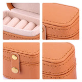 Portable Mini Jewelry Organizer Travel Case Leather Holder Box