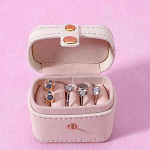 Portable Mini Jewelry Organizer Travel Case Leather Holder Box