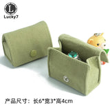 Green Beads Flannel Couple Ring Storage Bag Jewelry Organizer