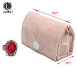 Green Beads Flannel Couple Ring Storage Bag Jewelry Organizer