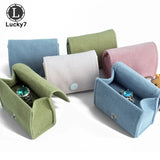 Green Beads Flannel Couple Ring Storage Bag Jewelry Organizer