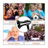 Portable Speaker Bullhorn Handheld Microphone Siren Volume Control Strap
