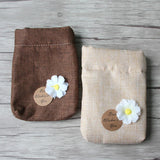 Sunflower Pattern Jute Burlap Bag for Jewelry Display and Snack Storage