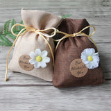 Sunflower Pattern Jute Burlap Bag for Jewelry Display and Snack Storage