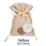 Sunflower Pattern Jute Burlap Bag for Jewelry Display and Snack Storage