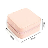 Portable Stud Earrings Rings Storage Box PU Leather Jewelry Display