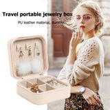 Portable Stud Earrings Rings Storage Box PU Leather Jewelry Display