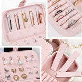 Portable Travel Jewelry Box Necklace Earrings Ring Organizer