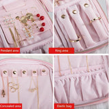 Portable Travel Jewelry Box Necklace Earrings Rings Bracelet Organizer Display
