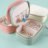 Portable Travel Jewelry Box Organizer with Zippers Decoration Showcase