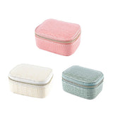 Portable Travel Jewelry Box Organizer with Zippers Decoration Showcase