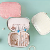 Portable Travel Jewelry Box Organizer with Zippers Decoration Showcase