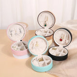 Portable Travel Jewelry Case Round Box