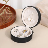 Portable Travel Jewelry Case Round Box