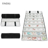 Portable Travel Jewelry Display Zipper Roll Bag Earrings Necklace Storage Case